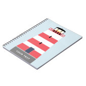 Tall Red and White Lighthouse Personalisiert Notizblock (Linke Seite)