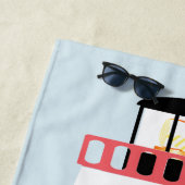 Tall Red and White Lighthouse Personalisiert Strandtuch (Beispiel)