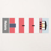 Tall Red and White Lighthouse Personalisiert Yogamatte (Vorderseite (Horizontal))