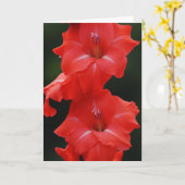 Tall Red Flowers Art Note Card Karte (Gelbe Blume)