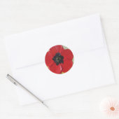 Tall Red Poppy II Round Aufkleber (Umschlag)