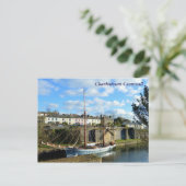 Tall Ship Charlestown Cornwall Poldark Lage Postkarte (Stehend Vorderseite)