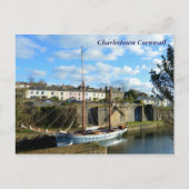 Tall Ship Charlestown Cornwall Poldark Lage Postkarte (Vorderseite)