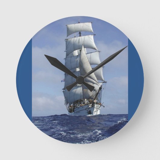 tall ship clock runde wanduhr (Vorderseite)