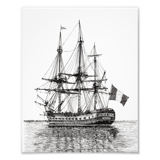 "Tall Ship Hermione on York River" Foto Print (Vorne)