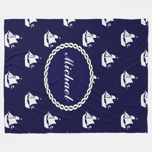 Tall Ship Nautical Personalisiert Fleece Blanket (Vorderseite (Horizontal))