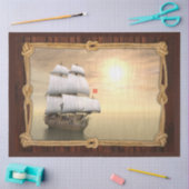 Tall Ship Sailboa Gerahmtes Dekoupage Tissue Paper Seidenpapier (Basteln)