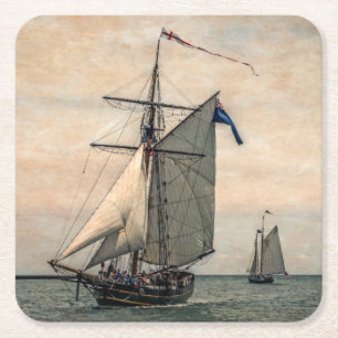 Tall Ships Festival, digital verändert Rechteckiger Pappuntersetzer