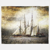 TALL SHIPS on (SIMULITED) PARCHMENT Fleecedecke (Vorderseite (Horizontal))