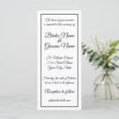 Tall Skinny Calligraphy Wedding Einladung (Stehend Vorderseite)