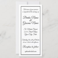 Tall Skinny Calligraphy Wedding Einladung