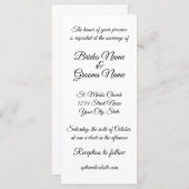 Tall Skinny Calligraphy Wedding Einladung (Vorne/Hinten)