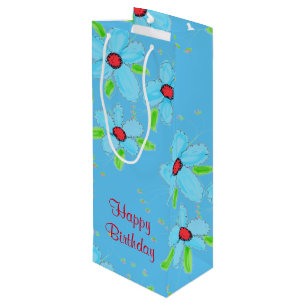 Tall Skinny Geschenktasche in Blues für Wein Geschenktüte Für Weinflaschen