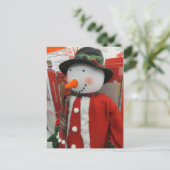 Tall Snowman Postkarte (Stehend Vorderseite)