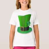Tall St Patricks Day Hat Girls T - Shirt (Vorderseite)