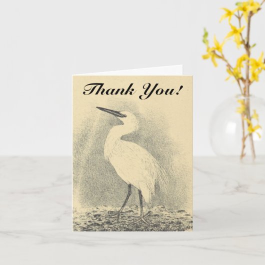 Tall Stehend Bird + "Danke!" Karte (Gelbe Blume)