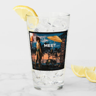 Tall TikiMeet.com Glass with Island Girl Glas