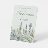Tall Timber Evergreen Trees Wedding Hand Sanitizer Sockelschild (Vorderseite)