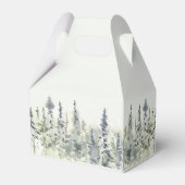 Tall Timber Watercolor Evergreen Trees Wedding Geschenkschachtel (Rückseite)