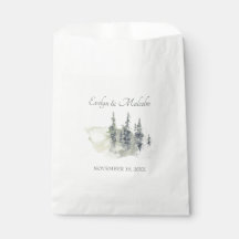 Tall Timber Watercolor Evergreen Trees Wedding