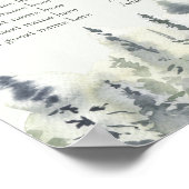 Tall Timber Watercolor Evergreen Trees Wedding Poster (Ecke)