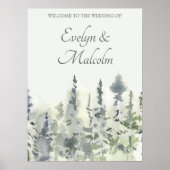 Tall Timber Watercolor Evergreen Trees Wedding Poster (Vorne)
