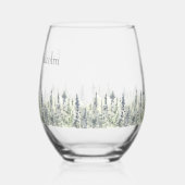 Tall Timber Watercolor Evergreen Trees Wedding Weinglas Ohne Stiel (Links)