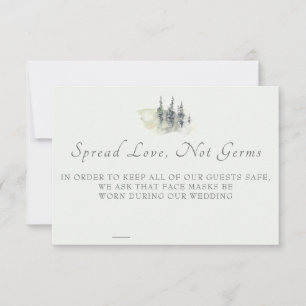 Tall Timer Watercolor Evergreen Safety Card RSVP Karte