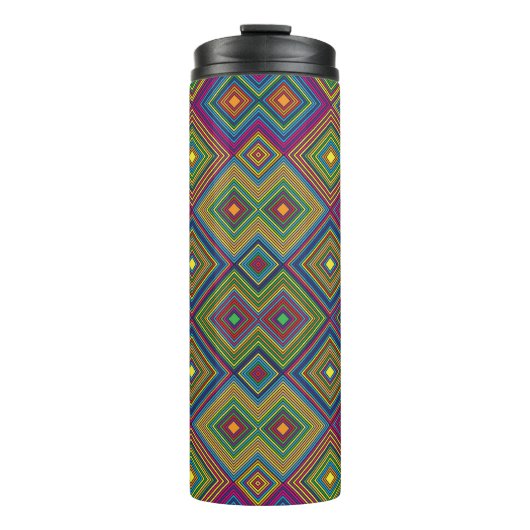 Tall travel mug with a vibrant geometric pattern  thermosbecher (Vorderseite)