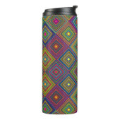 Tall travel mug with a vibrant geometric pattern  thermosbecher (Nach links gedreht)