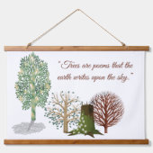 Tall Trees Earth Day Wood Art Forest Wall Decke Wandteppich Mit Holzrahmen (Vorne)