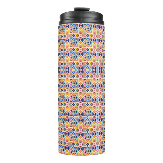 Tall tumbler with a vibrant, geometric pattern thermosbecher (Vorderseite)
