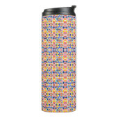 Tall tumbler with a vibrant, geometric pattern thermosbecher (Nach links gedreht)