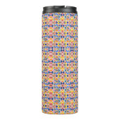 Tall tumbler with a vibrant, geometric pattern thermosbecher (Rückseite)