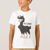 Tall und Majestic Black Hair Llama T-Shirt (Vorderseite)