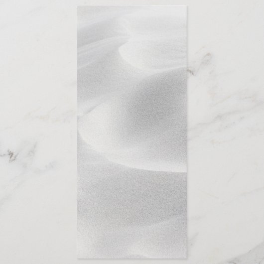 Tall Wedding Menu White Beach Sand Template Ankündigung (Rückseite)