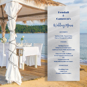 Tall Wedding Menu White Beach Sand Template Ankündigung