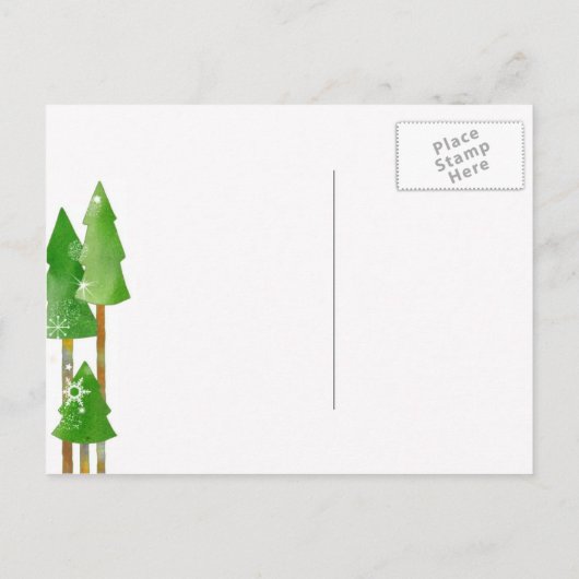 Tall Winter Trees Holiday Bash Einladung Postkarte (Rückseite)