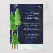 Tall Winter Trees Holiday Bash Einladung Postkarte (Vorderseite)
