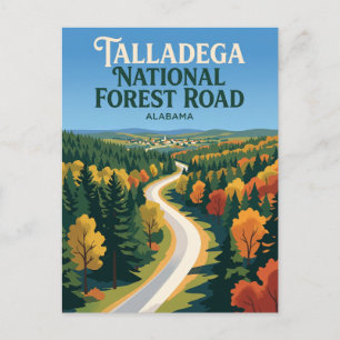Talladega National Forest Road Alabama Postkarte