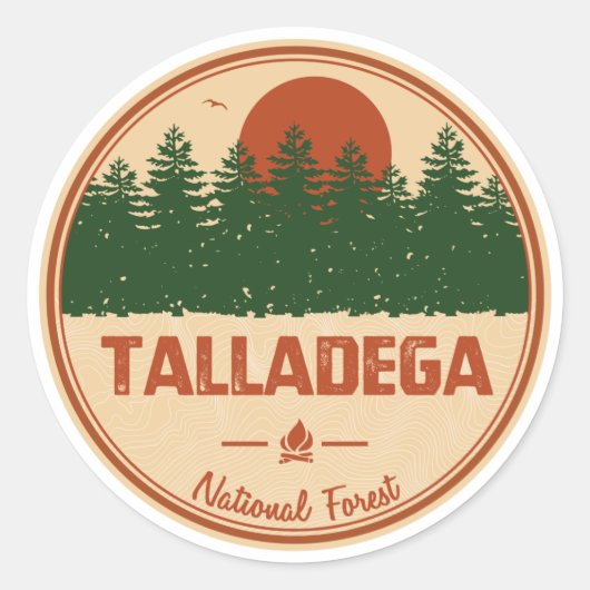 Talladega National Forest Runder Aufkleber (Vorderseite)