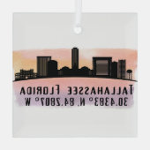Tallahassee FL City Skyline Glasdekoration Ornament Aus Glas (Rückseite)