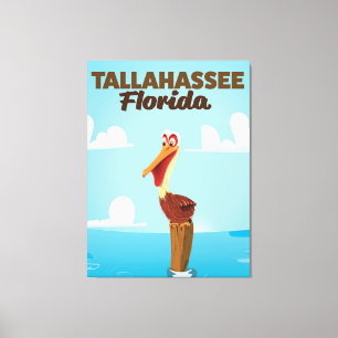 Tallahassee Florida Cartoon Reiseplakat Leinwanddruck