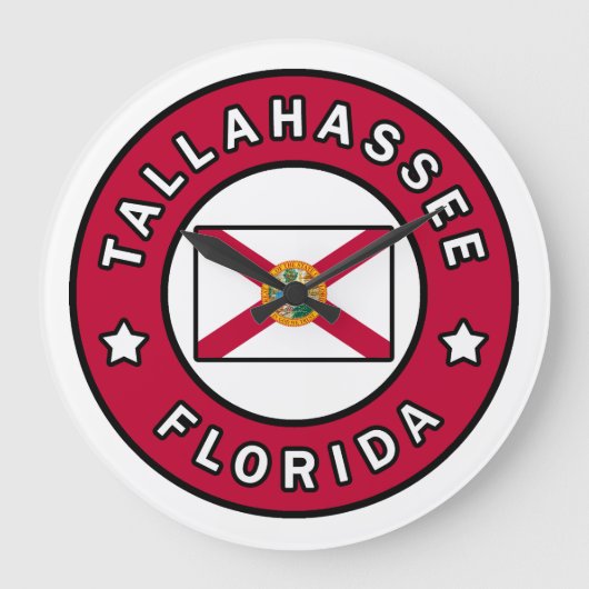 Tallahassee Florida Große Wanduhr (Vorderseite)
