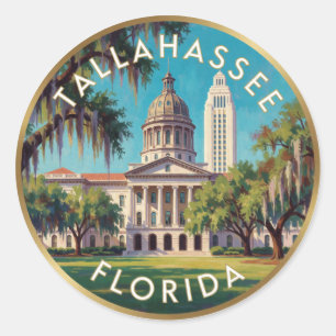Tallahassee Florida Historisches Kapitol Reise 🌴 Runder Aufkleber