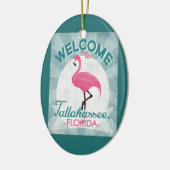 Tallahassee Florida Pink Flamingo Retro Keramik Ornament (Links)
