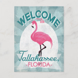 Tallahassee Florida Pink Flamingo Retro Postkarte