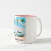 Tallahassee Florida Reiseplakat. Zweifarbige Tasse (VorderseiteRechts)