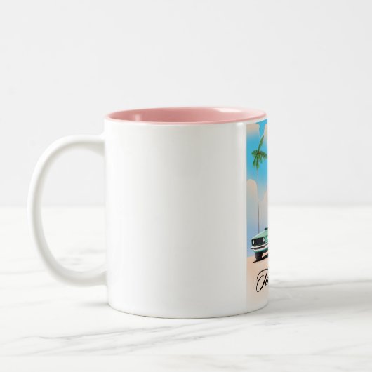 Tallahassee Florida Reiseplakat. Zweifarbige Tasse (Links)