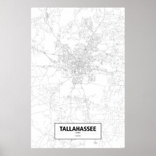 Tallahassee, Florida (Schwarzes auf Weiß) Poster